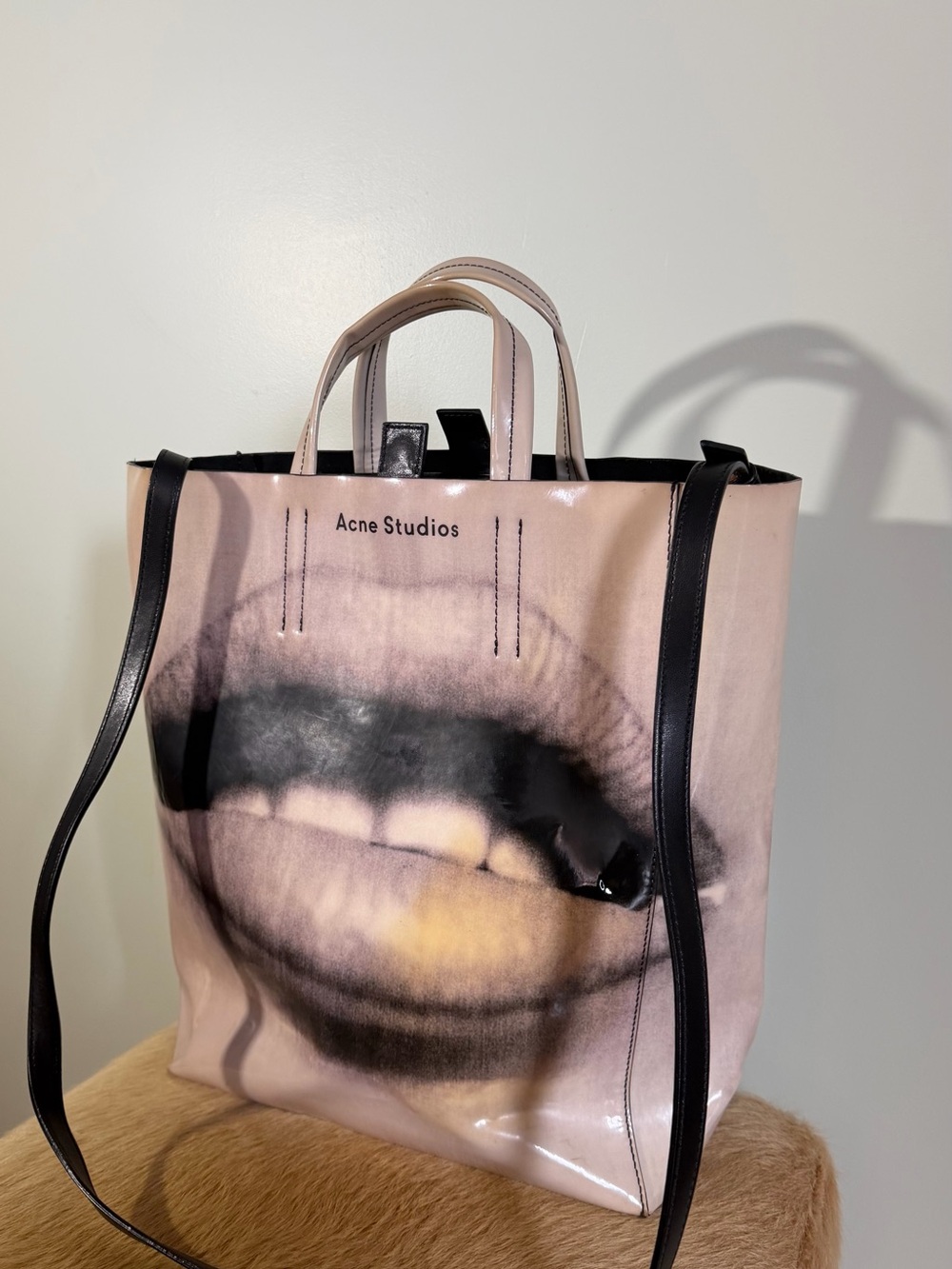 Acne Pink Graphic Tote Bag